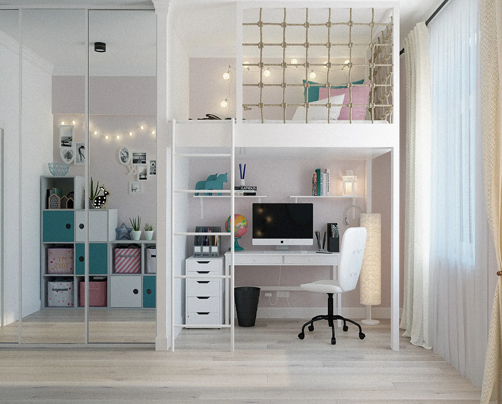 Chambre à coucher avec porte en grange