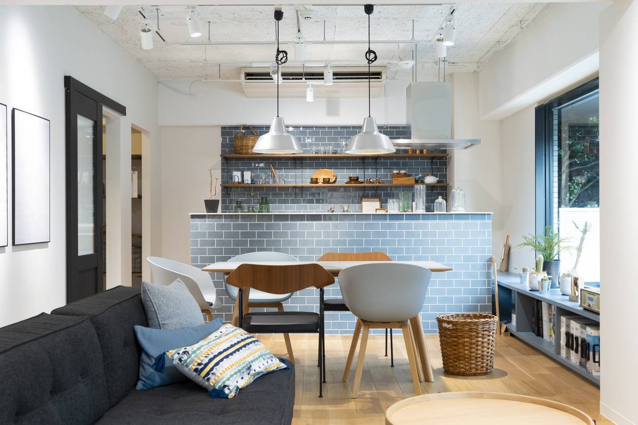 aménagement cuisine dans le salon