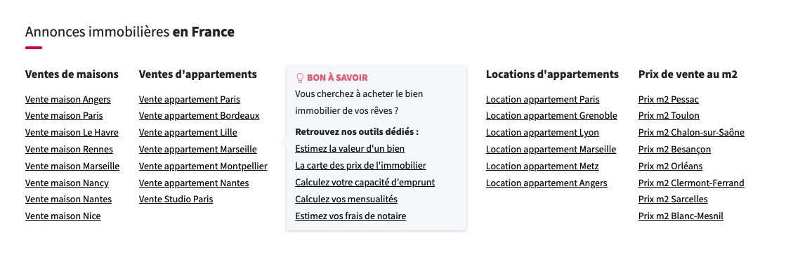 filtres de recherche se loger 